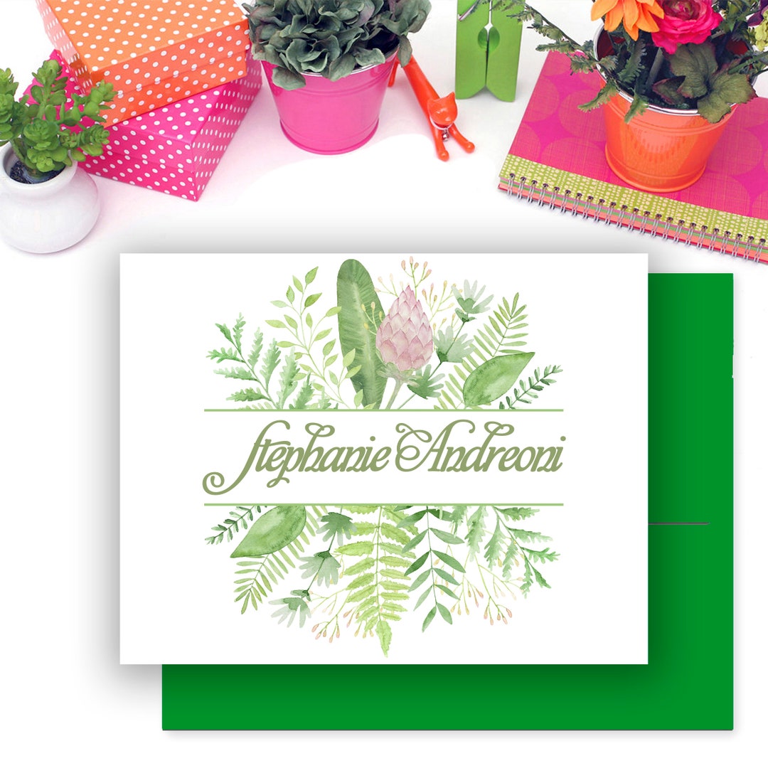 Personalized Floral Stationery With Envelopes // Note Card Set // Set ...