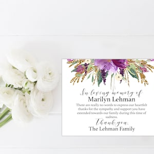 Personalized Sympathy Acknowledgement Cards, Funeral Thank You Cards, Bereavement Notes - Celebration of Life