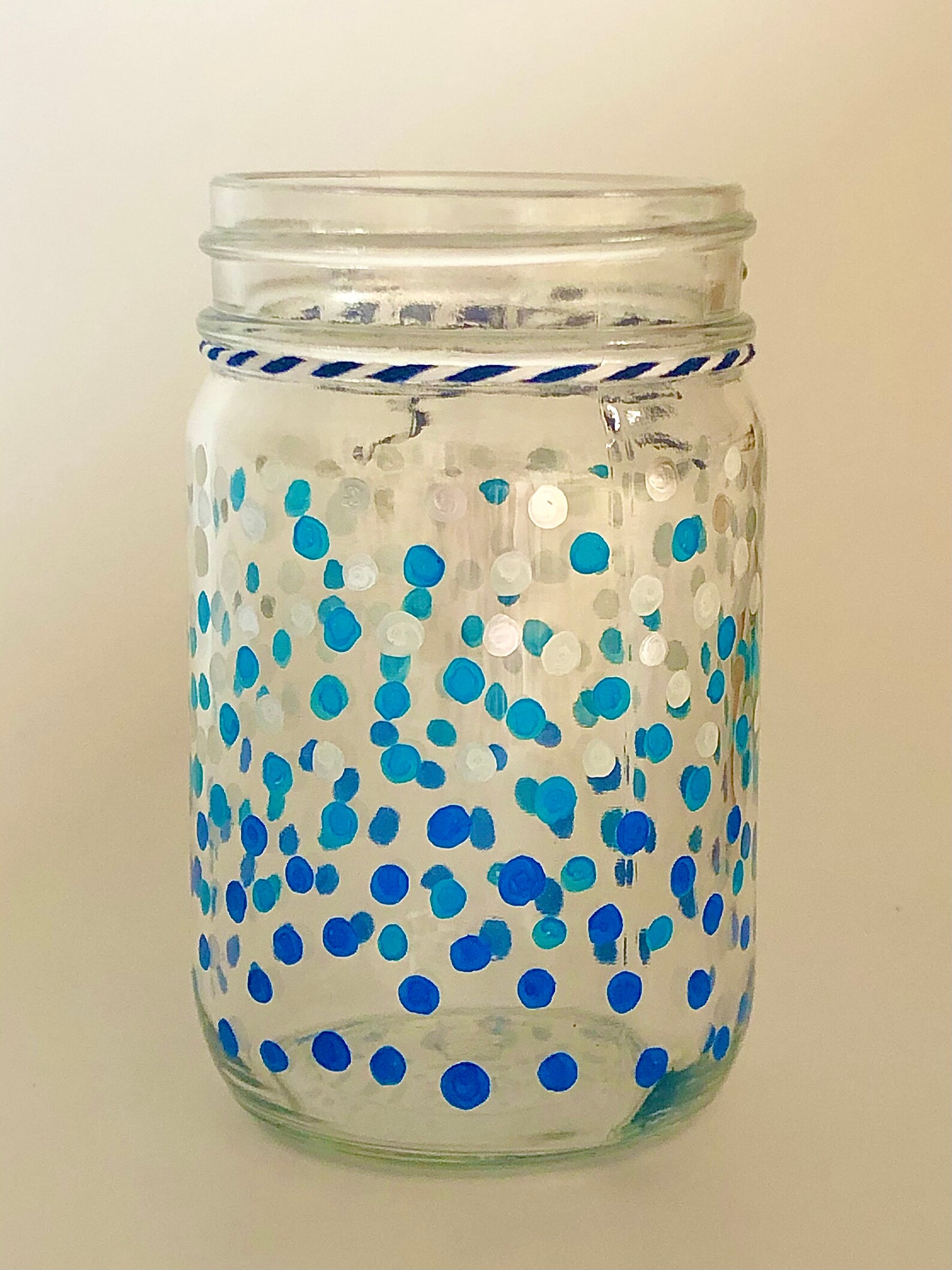 Handpainted Ombre Dots Mason Jar Etsy