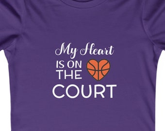 Basketball Mom, My Heart is on the Court Basketball,Women's Favorite Tee