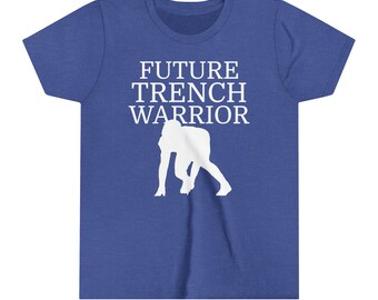 Kids Tshirt, Football Player Lineman, Future Trench Warrior Youth Short Sleeve Tee