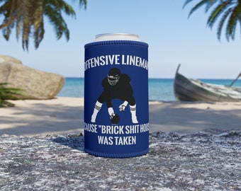 Football Offensive Lineman Insulated Koozie Stubby Cooler