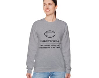Football Coach's Wife Funny Unisex Heavy Blend™ Crewneck Sweatshirt
