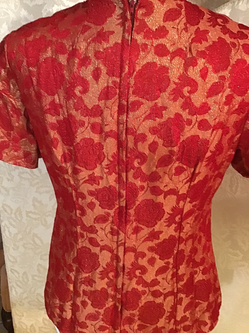 silk brocade blouse material