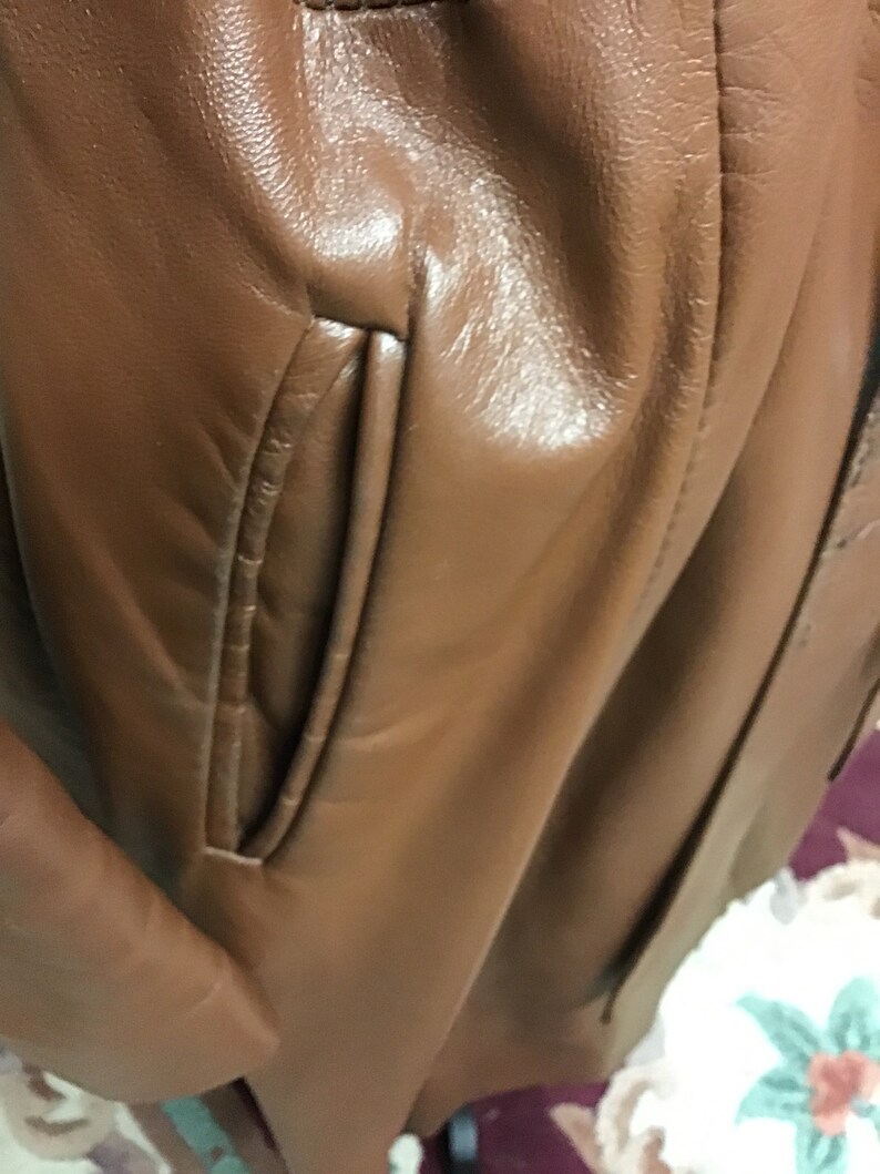 1970 women\u2019s three season full leather jacket with removable coyote fur collar