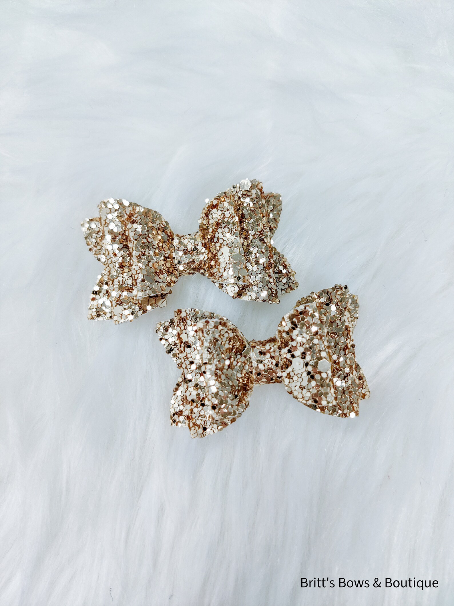 Gold Glitter Double Hair Bow Clip or Headband Glitter Bow - Etsy
