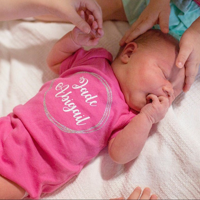 Pink Personalized Baby Shirt Custom Girl Tee Pink Custom Etsy