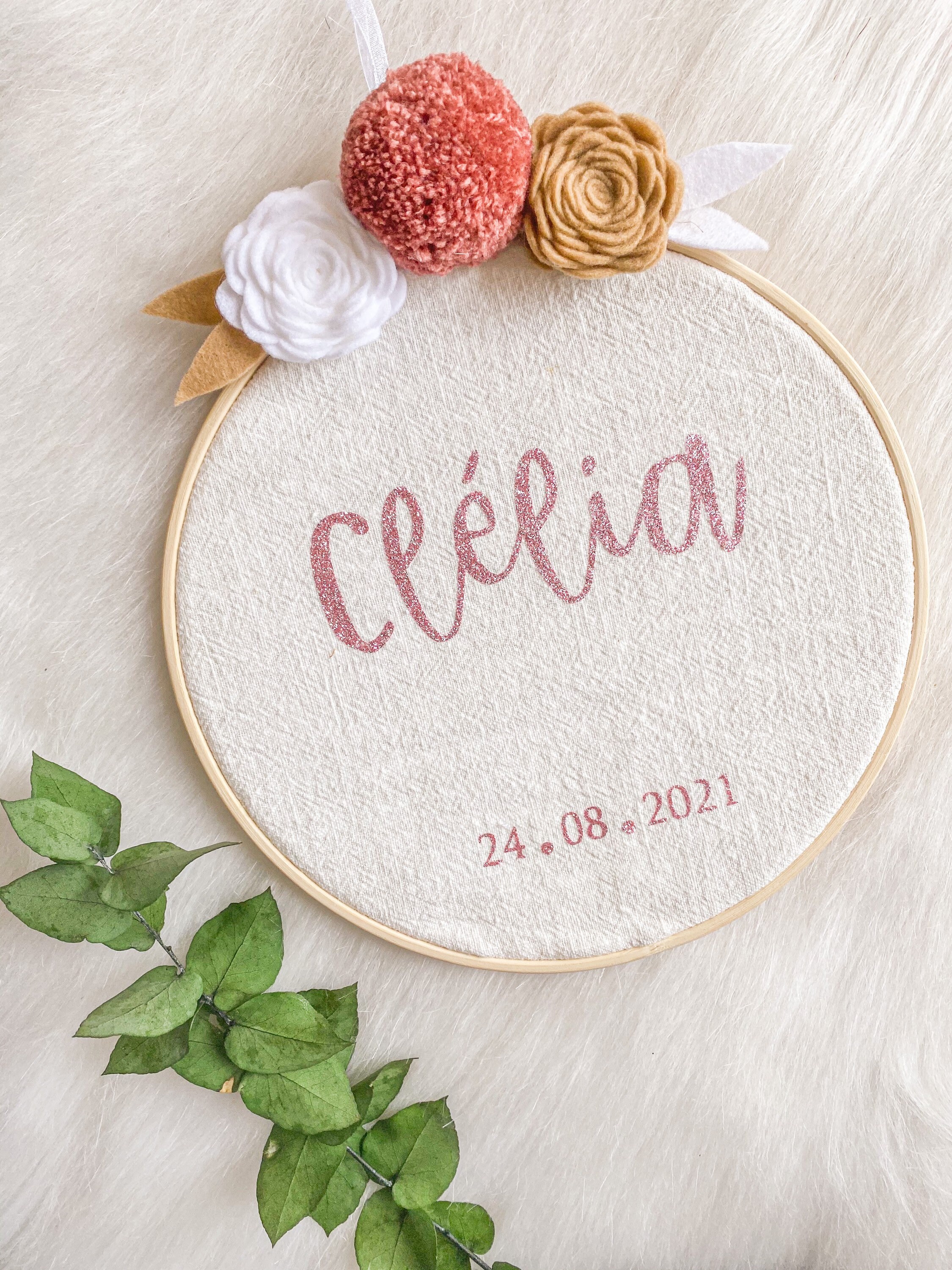 Suspension Murale Personnalisée en Lin et Feutrine