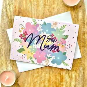 Carte de fête des mères belle-mère, fête des mères, bonne fête des mères, carte pour elle, maman, maman, grand-mère, carte vierge, carte belle-mère, cadeau belle-mère, floral