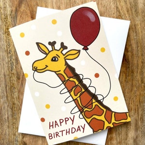 CARTÃO DE ANIVERSÁRIO PARA CRIANÇAS Cartão de animal fofo, filho, neto, cartão de meninos, cartão de meninas, girafa, filha, A6, cartão em branco, cartão infantil, animal fofo