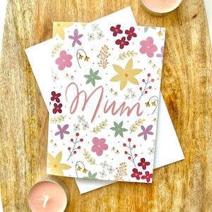 Carte de conception de fleurs florales pour maman, carte d'anniversaire, carte de fête des mères, cartes pour elle, bonne fête des mères, cadeau de fête des mères, belle-mère, maman, maman
