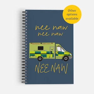 A5 spiral bound notebook, Emergency Services,NHS, Ambulance ,Paramedic newly qualified, Gift for him, Gift for her, New job gift