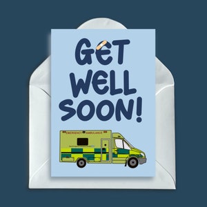 Carte de rétablissement, service d'urgence, ambulance, carte de voeux, nhs, carte pour elle, carte pour enfants, carte pour lui, carte de rétablissement