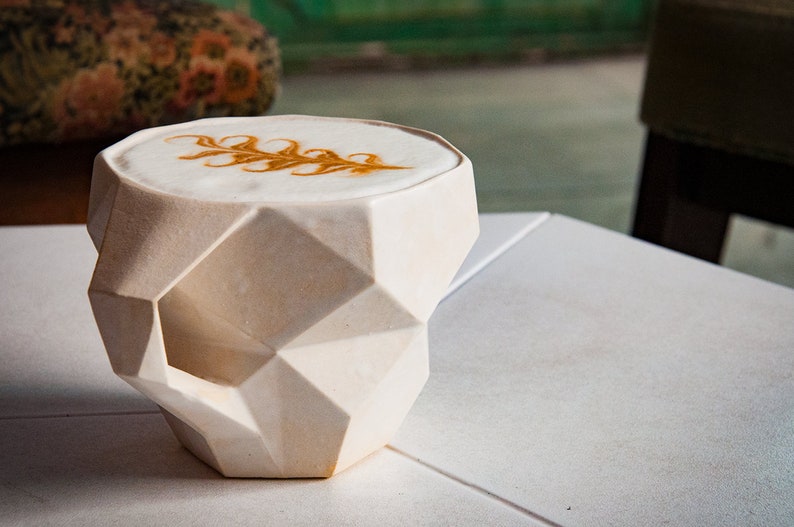 White latte cup origami mug coffee cup Etsy