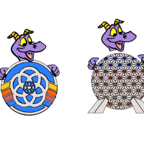 Figment with Spaceship earth and epco logo png svg