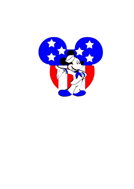 Sailor Mickey Mouse Red White \u0026 Blue | Etsy
