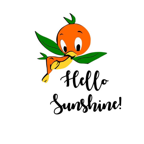 Florida Orange Bird Hello Sunshine png svg