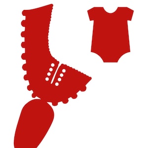 Baby Shower Baby Schuh & Strampelanzug svg