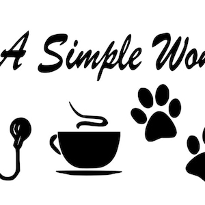 I&#39;m A simple woman stethoscope, coffee & paw prints svg