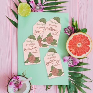 Hawaiian Hibiscus Baby Sprinkle/Shower Parting Gift Tags 2x3