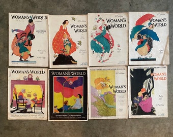 Woman’s World Magazine, Assorted 8 issues 1920’s-1940.