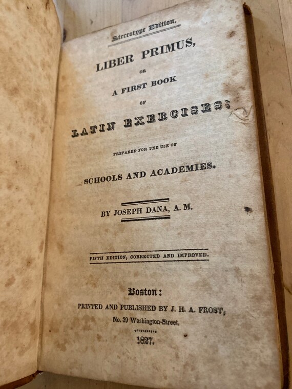 Liber Primus or a First Book of Latin Exercises Prepared for Etsy