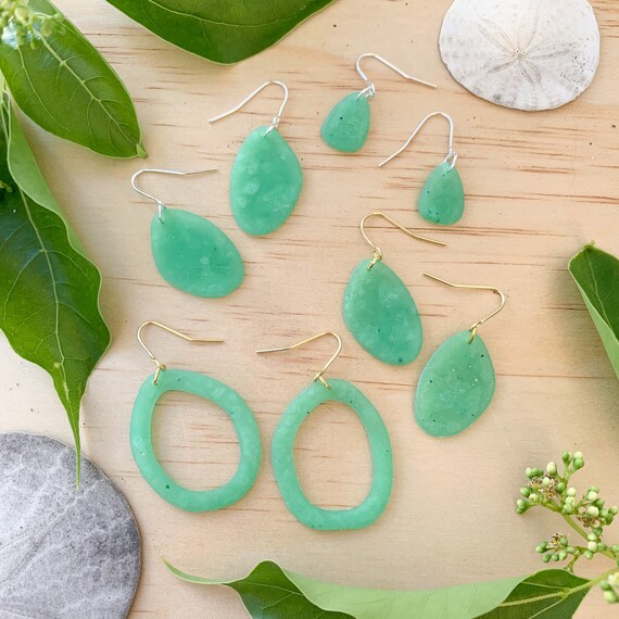 Sea green earrings online clearance