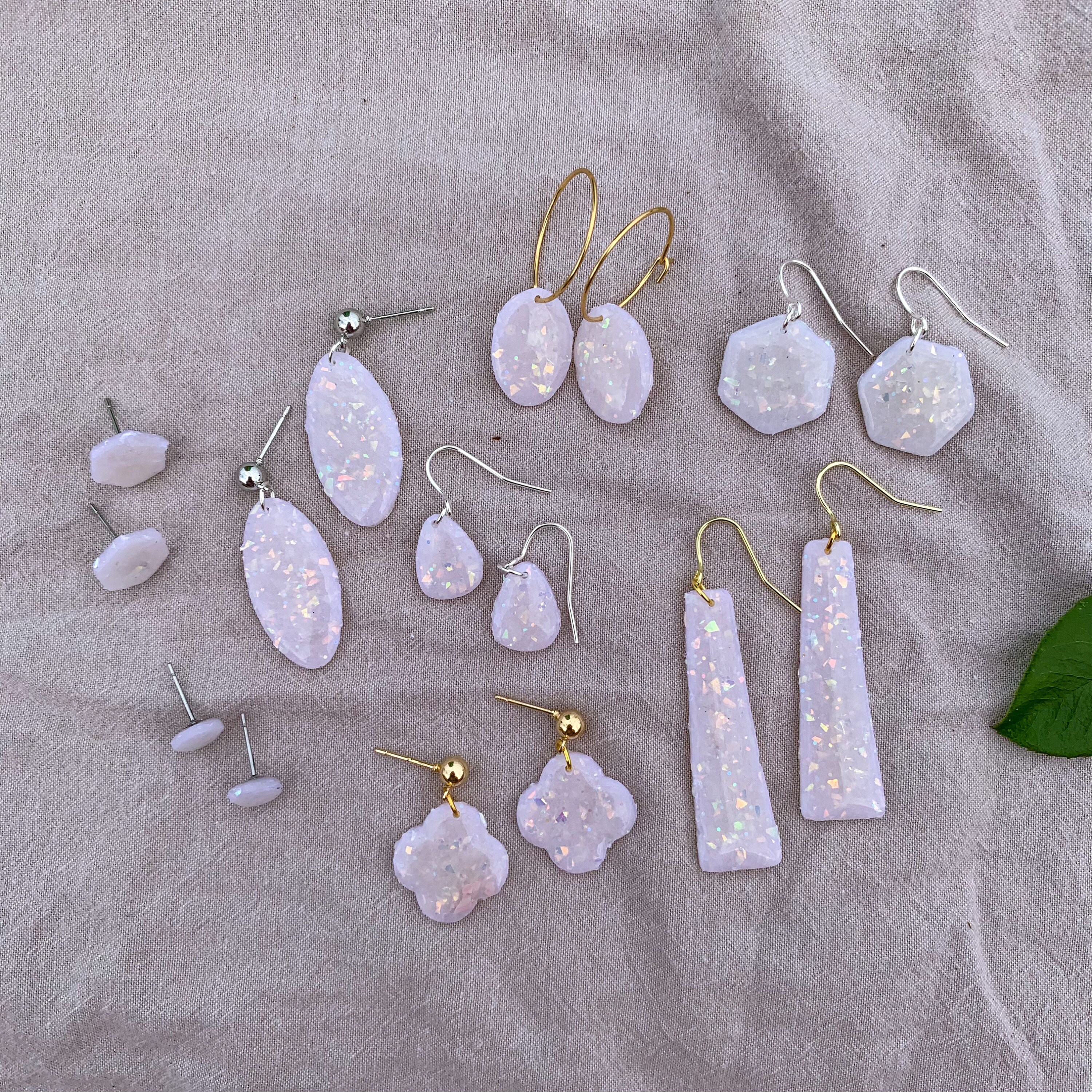 Opal polymer 2024 clay earrings