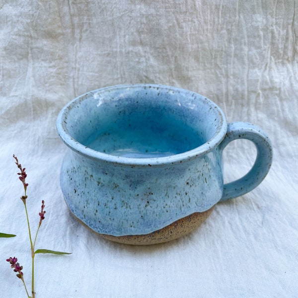 Baby Blue Speckled Ceramic Mug | Handmade Ceramic Mug | Handmade Pottery | 12 Ounce Ceramic Mug