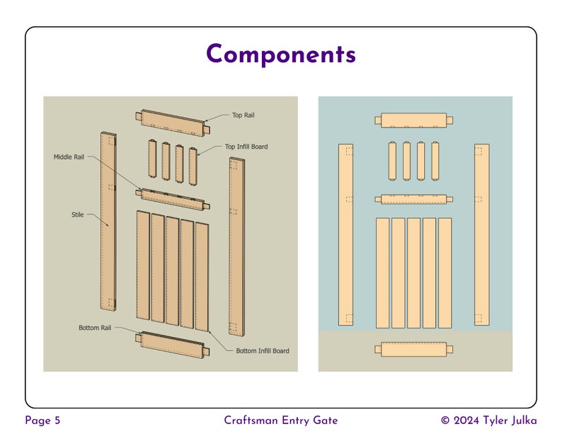 Craftsman-style Wood Gate Plans | DIY Woodworking Plans | Scale ...