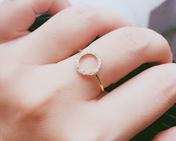 SURANO DESIGN JEWELRY Sterling Silver CZ Stones Cross Open Oval Shape Ring