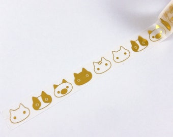 Golden Foil Cat Washi Tape: Scrapbook Planner Masking Tape