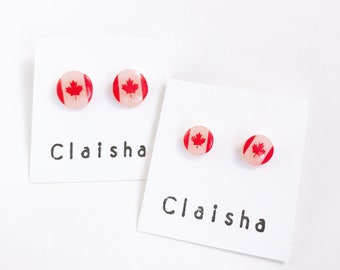 Canada Flag Earrings: Shrinks Dink Canadian Souvenir