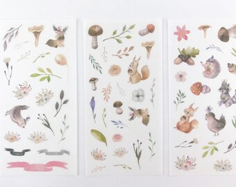 Forest Animal Sticker Sheet: Botanic Journal Planner Stickers