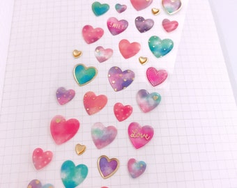 Heart Sticker Sheet | Cute Scrapbook & Planner Stickers