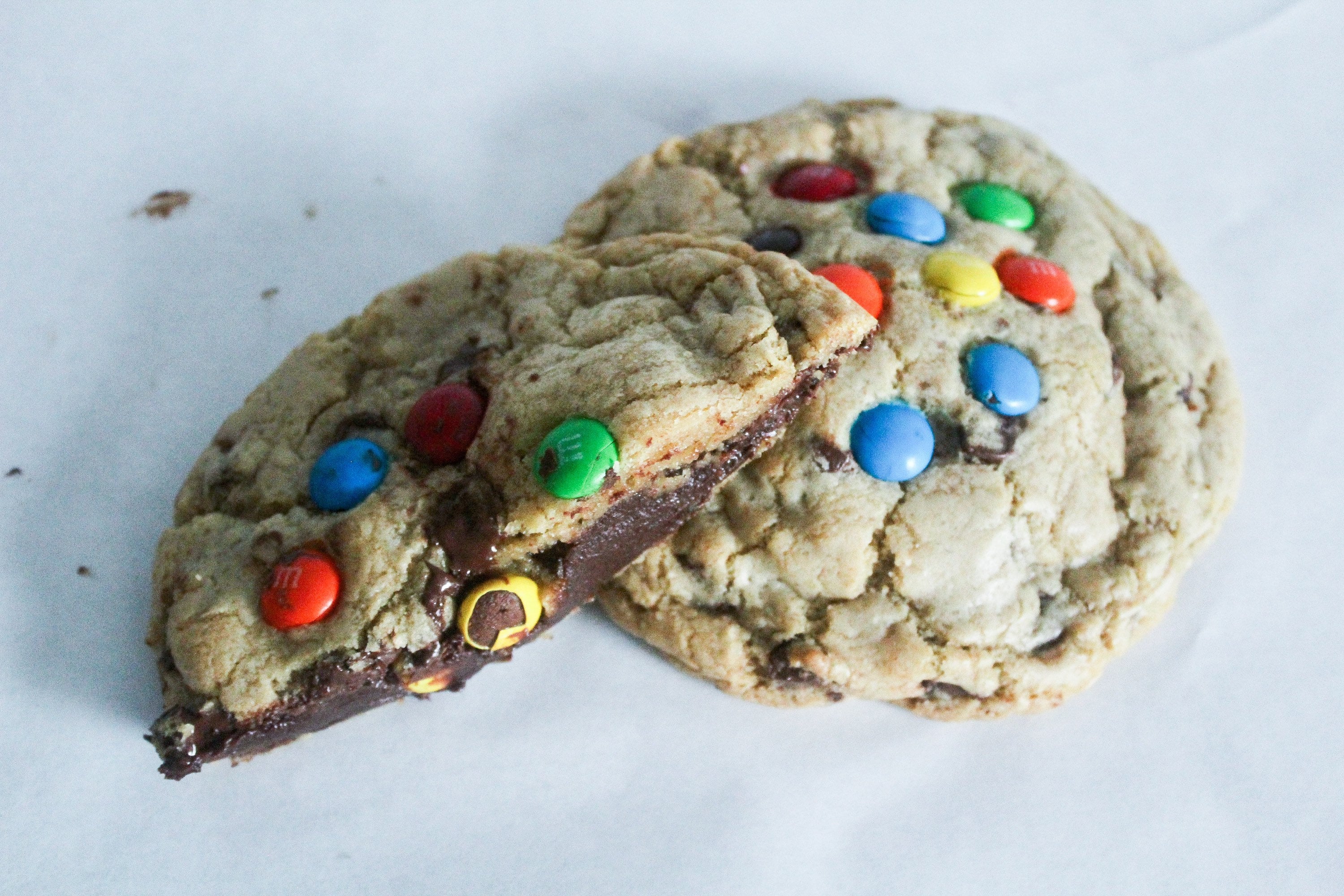 Jumbo Chocolate Ganache Stuffed M&M Cookies Stuffed Cookies Etsy