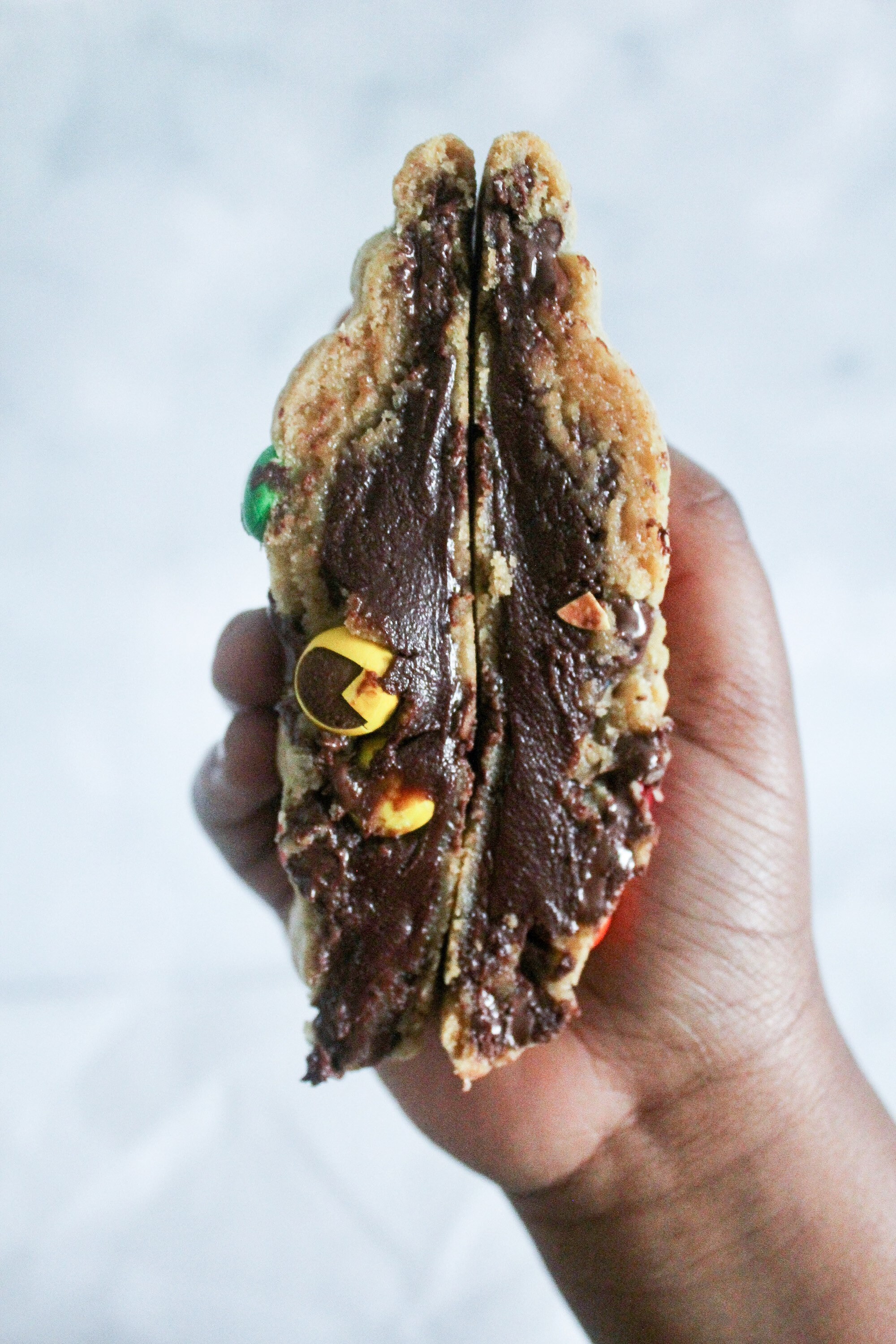 Jumbo Chocolate Ganache Stuffed M&M Cookies Stuffed Cookies Etsy