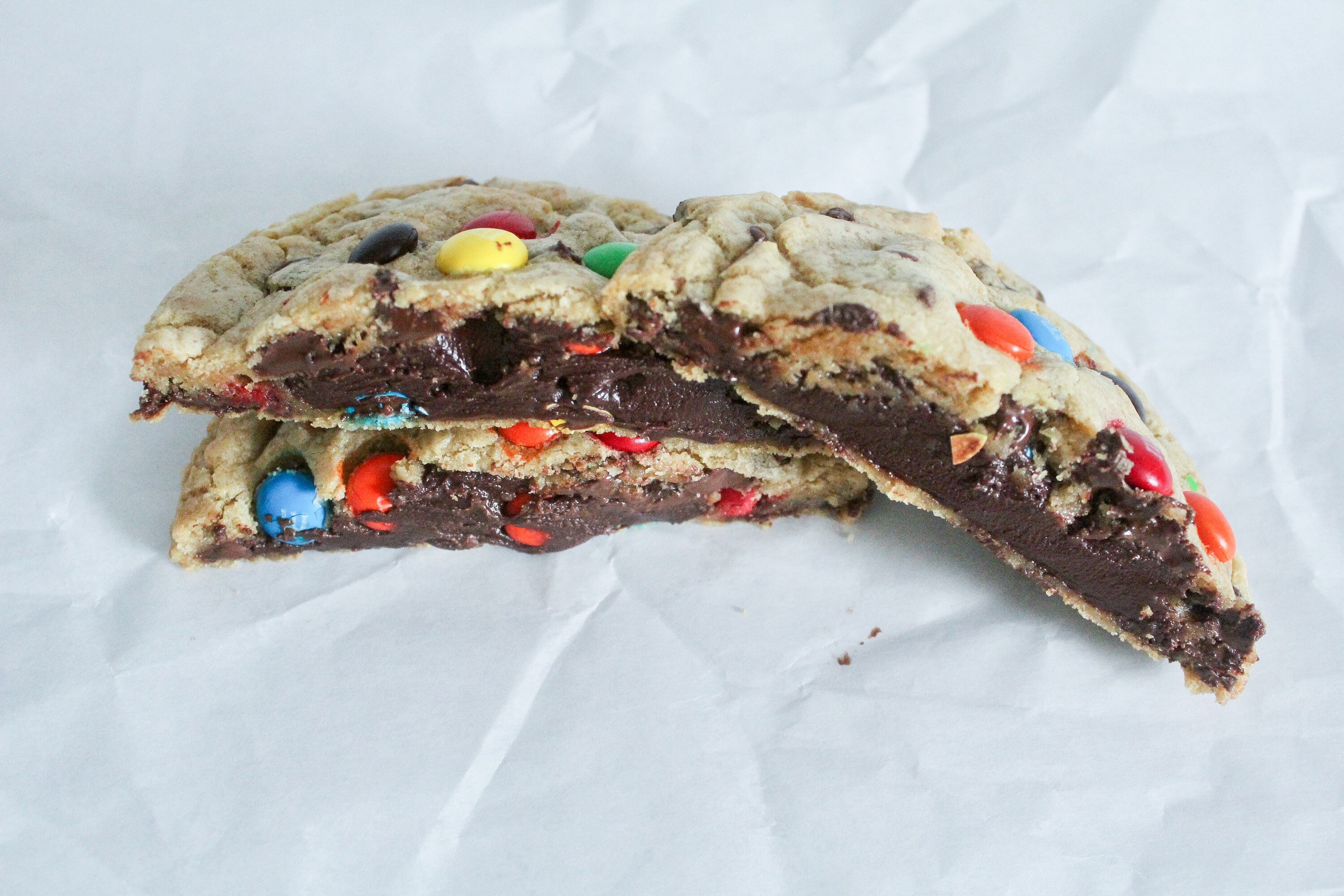 Jumbo Chocolate Ganache Stuffed M&M Cookies Stuffed Cookies Etsy