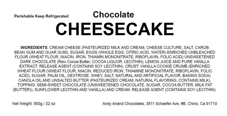 Andy Anand Chocolate Cheesecake 9 Fresh Heavenly Made image 3