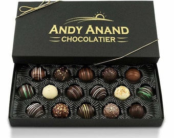 32 Pc Handmade Artisan Truffles By Andy Anand Delicious Decadent Divine, Delectable Gift Box, Birthday, Valentine Christmas Holiday