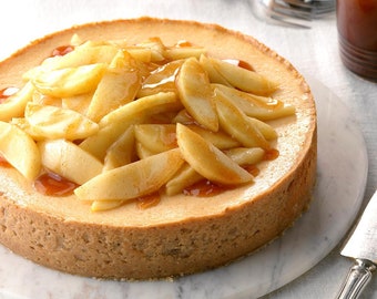 Andy Anand Fresh Made Delicious Apple Cheesecake 9" Greeting Card Mothers Fathers day Anniversary Birthday Christmas Valentine (2 lbs)