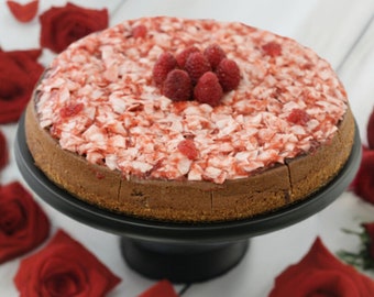 Andy Anand Sugar Free Raspberry Coconut Chocolate Cheesecake 9" with Real sugar free Chocolate Truffles - 2.8 lbs