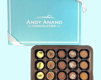 Belgian Chocolate Truffles & Praline Cups By Andy Anand 15 Pcs, Made with Freshest Cream Gift Boxed Christmas Birthday Valentine Day