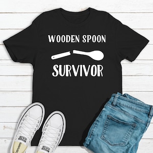 Wooden Spoon Survivor t-shirt, funny t-shirt, comical t-shirt, gift for adults