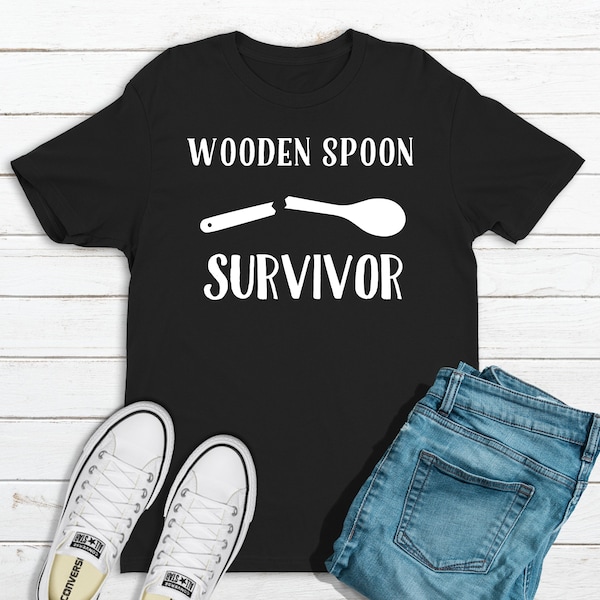 Wooden Spoon Survivor t-shirt, funny t-shirt, comical t-shirt, gift for adults