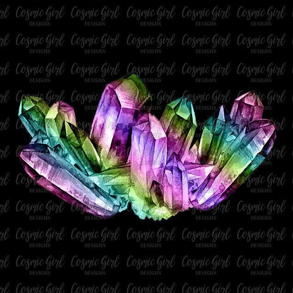 Crystal gemstone sublimation clip art rainbow tshirt design witchy amethyst clipart boho gypsy sublimation design watercolor