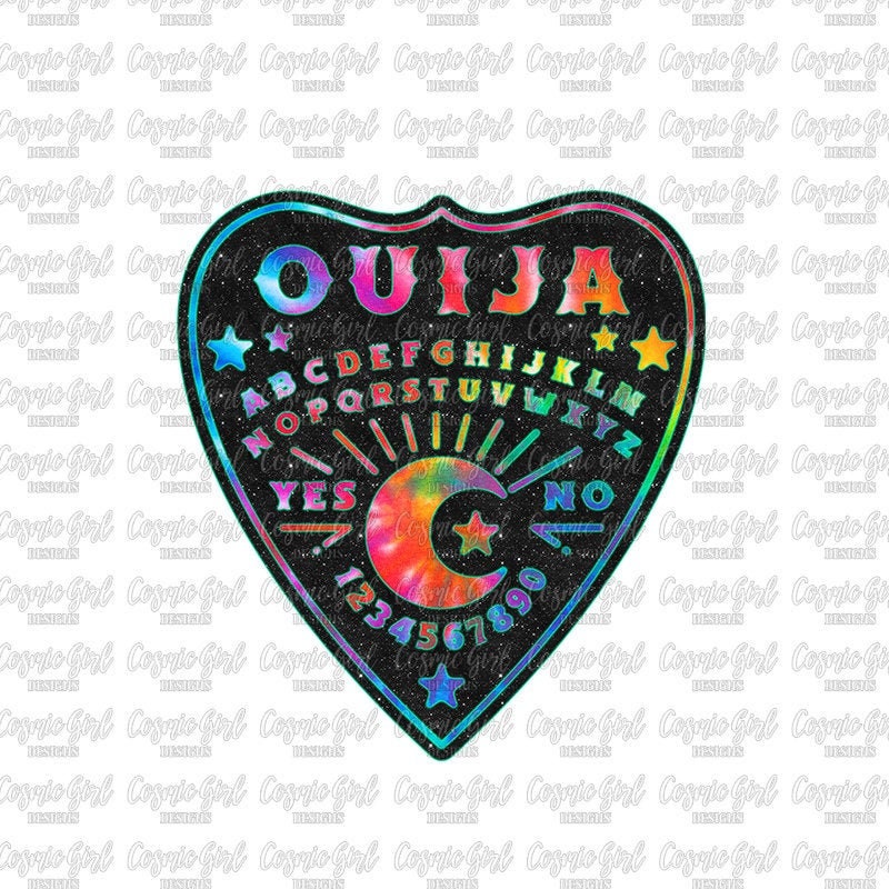 Goth Quija Sublimation design template cute gothic rainbow tie dye clipart quija board sun moon tshirt design tiedye sublimation
