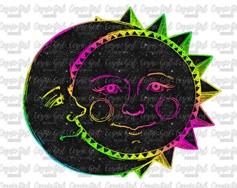 Goth Quija Sublimation design template cute gothic rainbow tie dye clipart quija board sun moon tshirt design tiedye sublimation