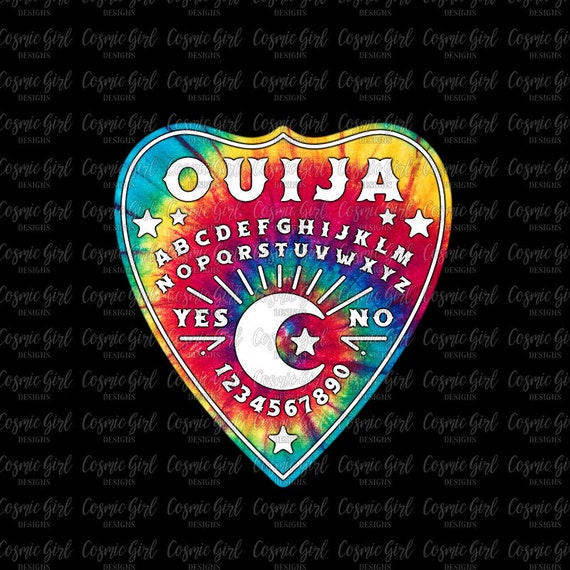 Goth Quija Sublimation design template cute gothic rainbow tie dye clipart quija board sun moon tshirt design tiedye sublimation