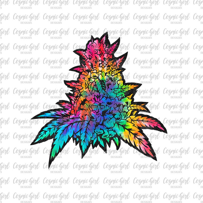 Weed cannabis Sublimation design template 420 rainbow tie dye | Etsy